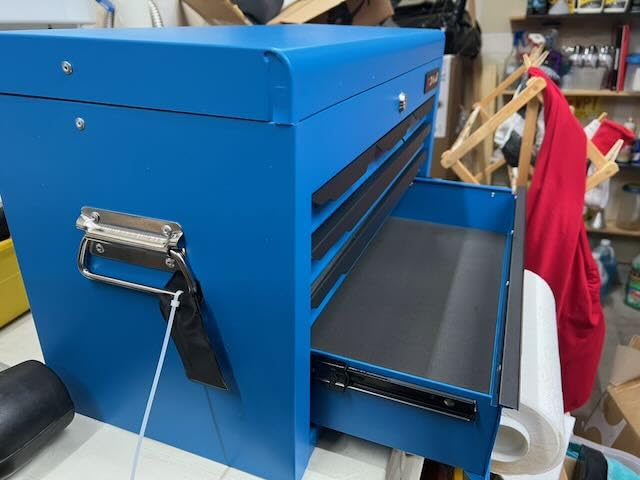 Goplus Tool Box, 24” Steel Tool Chest w/6 Drawers, Top Tool Tray,Automatic Lock, Protective Liners, Handle, Smooth Ball Bearing Sides, Portable Tool Storage Organizer, Toolbox for Garage Workshop customer photo 2