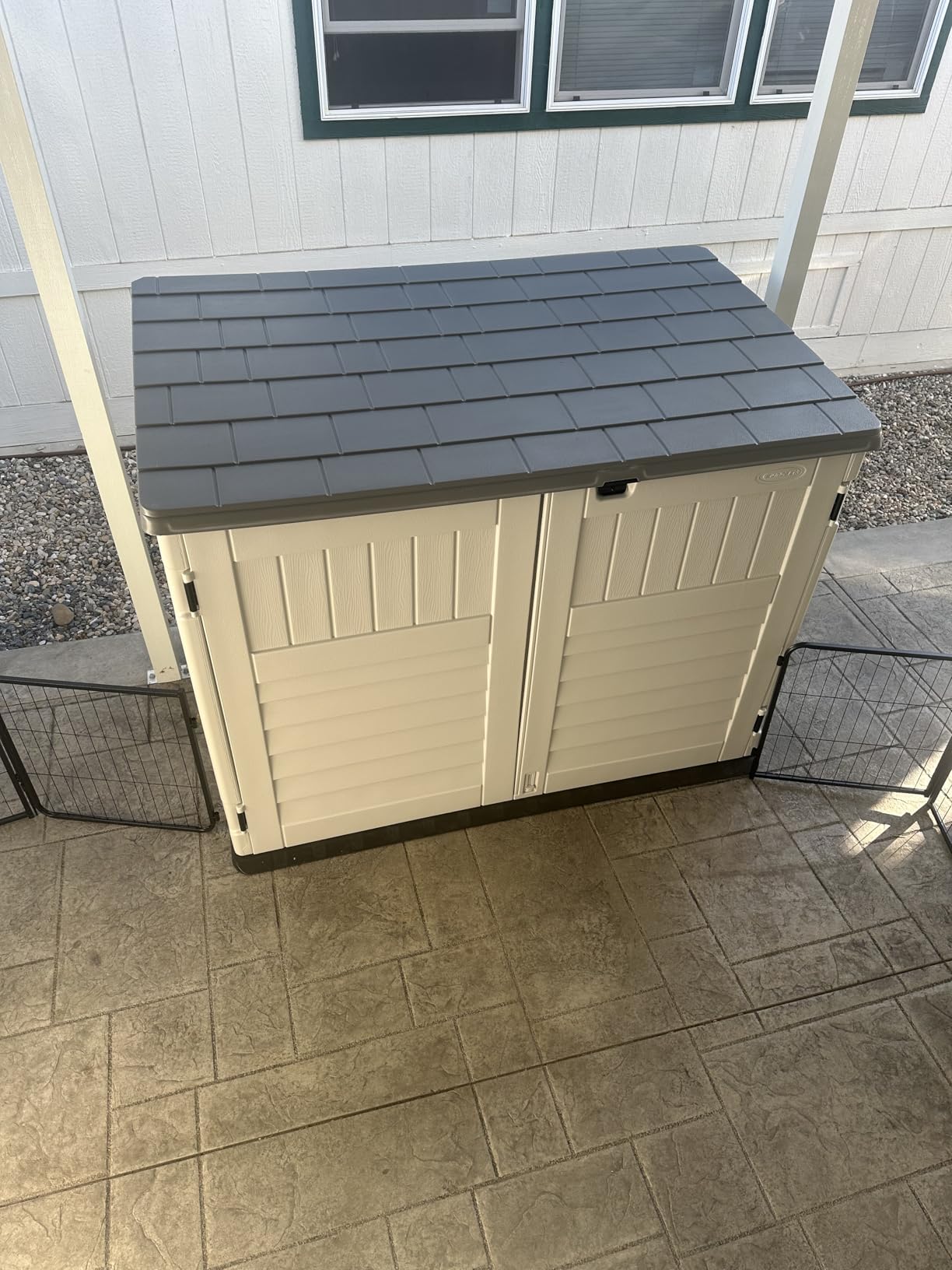 Suncast 5.9' x 3.7' Horizontal Stow-Away Storage Shed, Resin, Hinged Lid customer photo 1