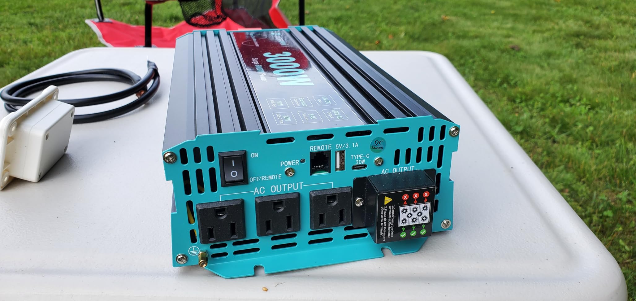 3000W Pure Sine Wave Inverter 12V DC to 120V AC 6000W Peak for RV customer photo 2