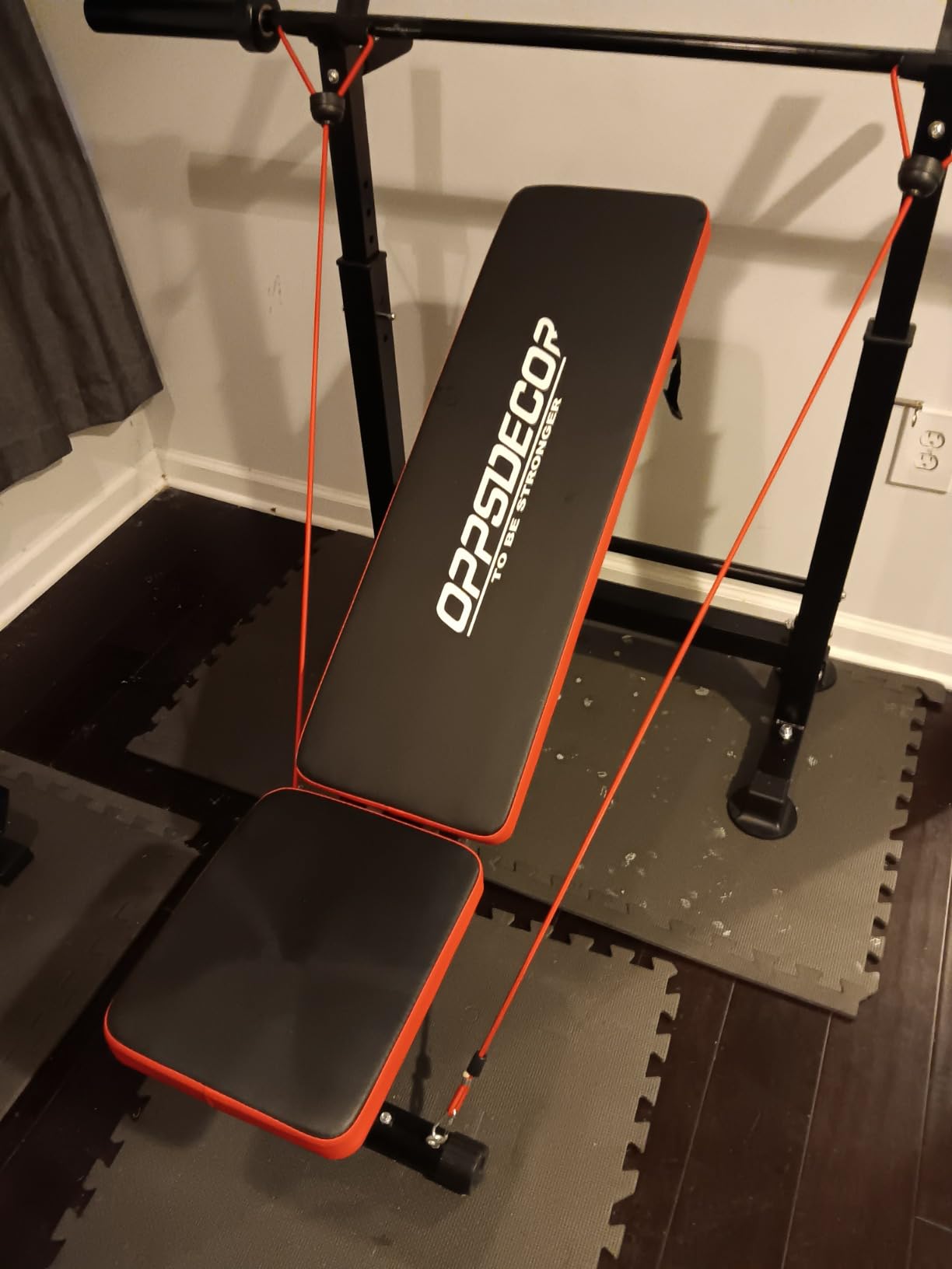OPPSDECOR Weight Bench Set for Home Gym, 6-in-1 900LB Foldable Bench Press | ASTM-Certified, 72-Position Adjustable Workout Bench with Leg Extension, Leg Curl, Preacher Curl, Squat Rack for Full Body customer photo 2