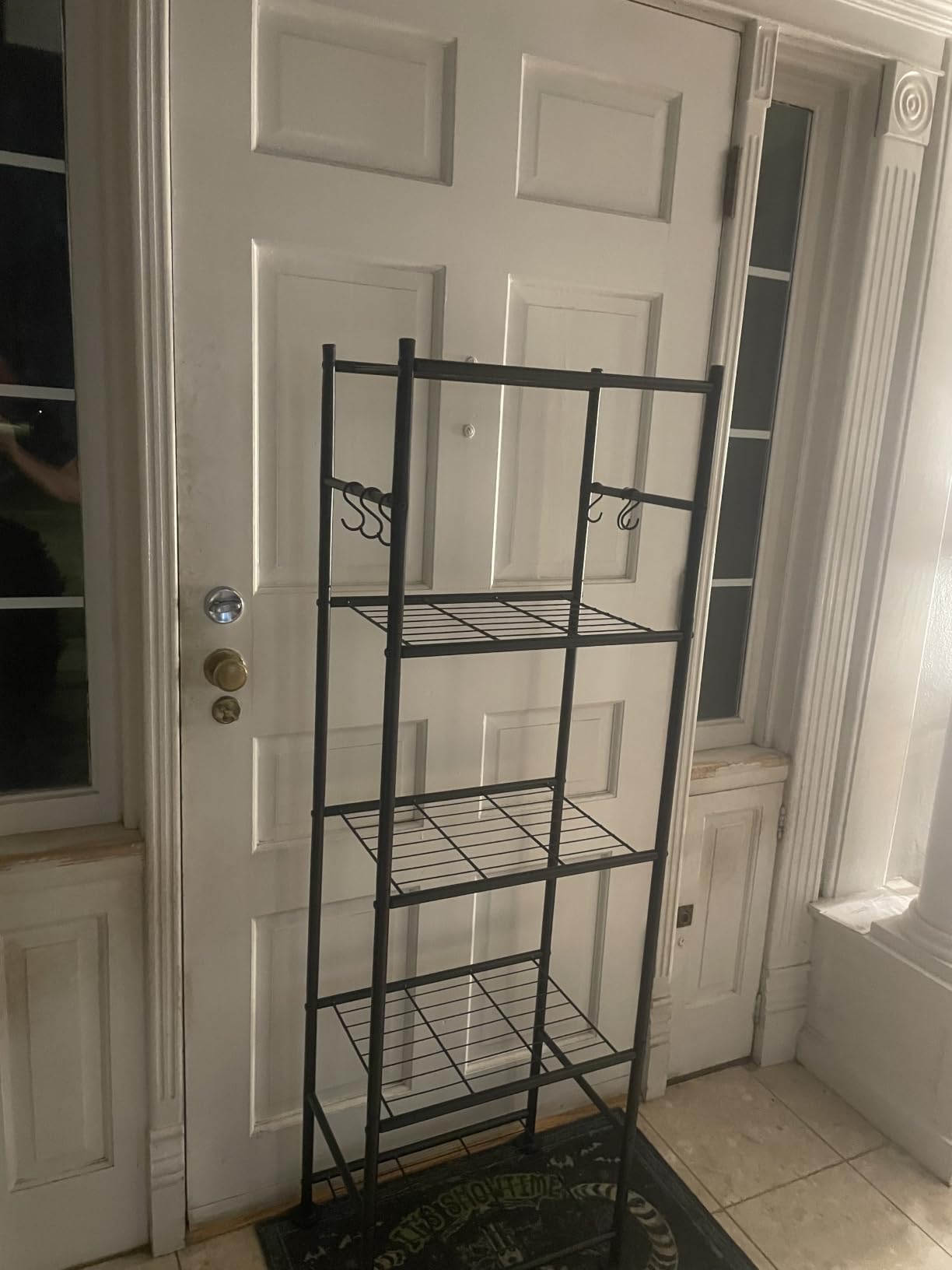 Sakugi Storage Shelves - 5-Tier Large Capacity Shelf Organizer with Hooks, Heavy-Duty Garage Shelving with Leveling Feet, Wobble-Free Rack for Bedroom, Balcony, Garage, 18.1