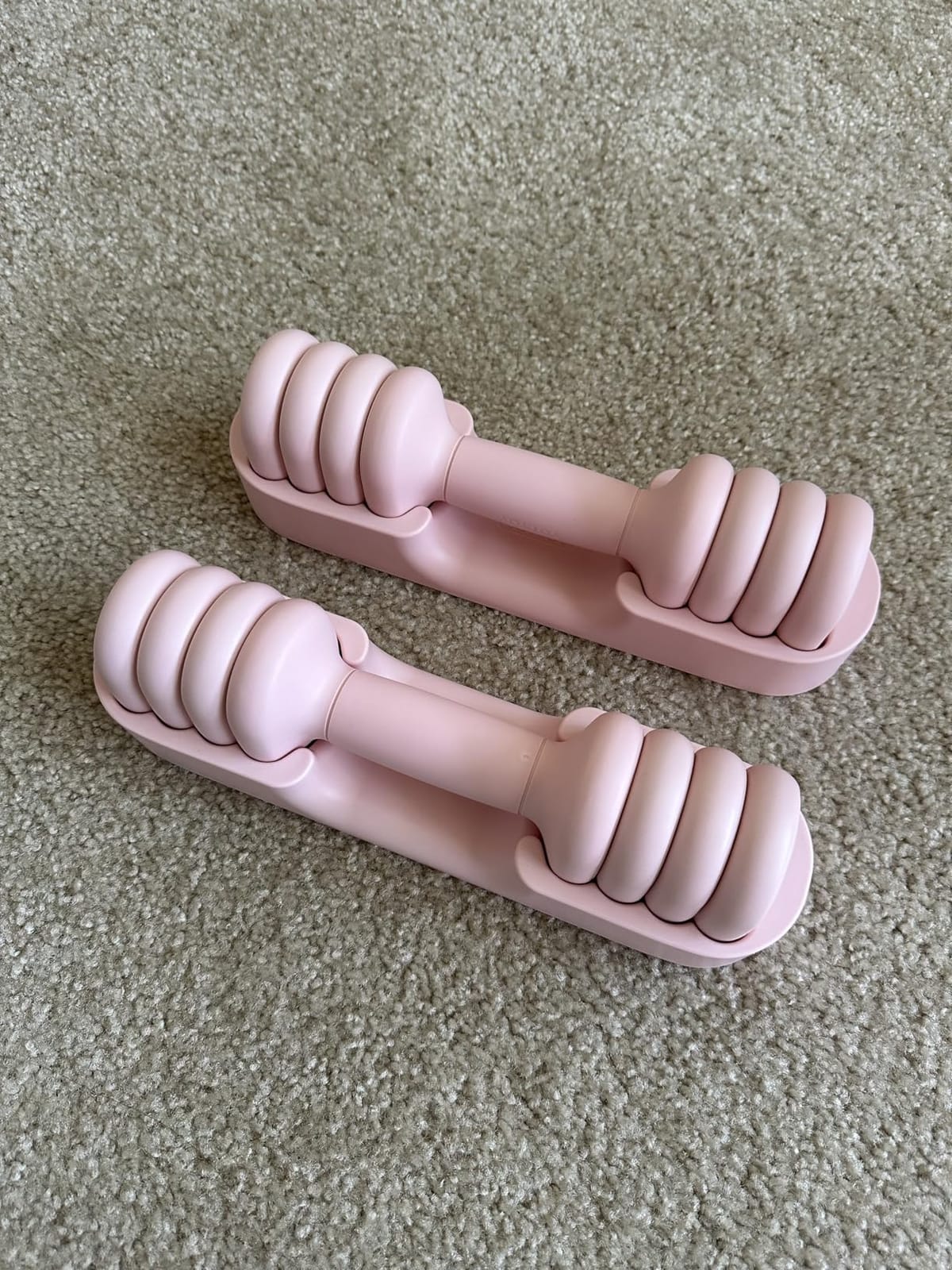 YOTTOY Adjustable Dumbbell Set of 2, 4-in-1 Hand Weights for Women at Home, Compact Free Weights Dumbbells Set with Soft Grip and Base, 2-5 lbs Each for Home Gym customer photo 1