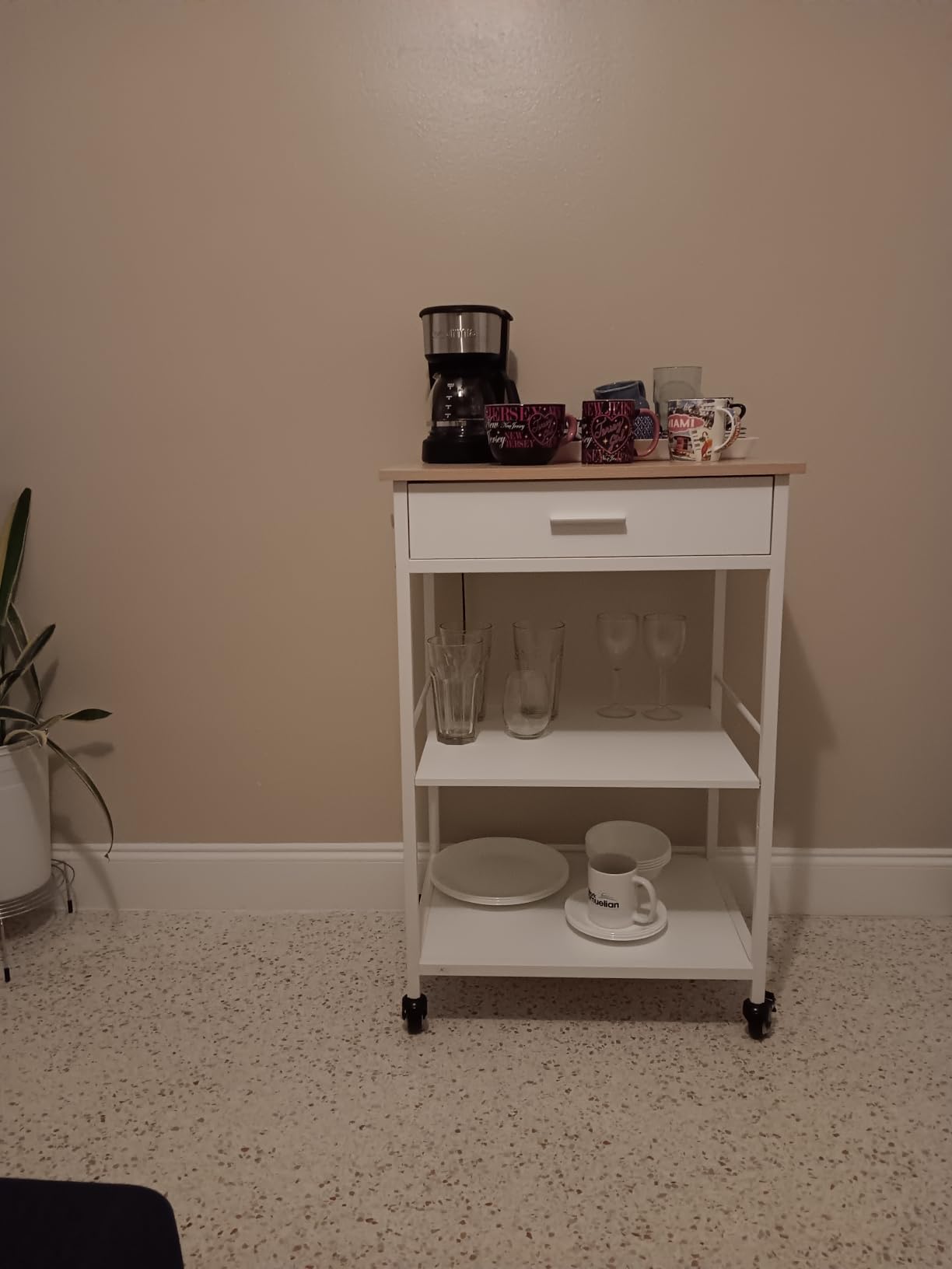 VASAGLE Kitchen Island Cart with Storage, Drawer, Adjustable Shelf, 2 Hooks customer photo 2