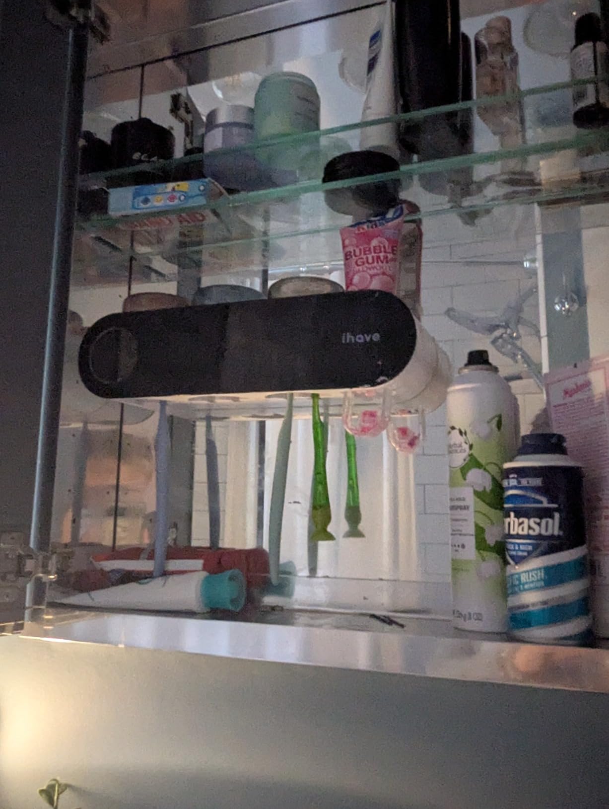 iHave UV Toothbrush Sanitizer Holder Wall Mount Toothpaste Dispenser, 2-Cup customer photo 2