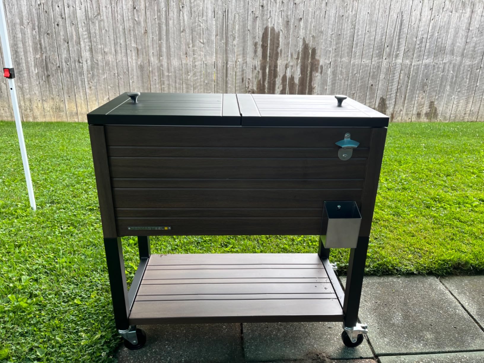 Permasteel 80 Quart Party Cooler, Rolling Ice Chest with Wheels and Handles for Indoor Outdoor Patio customer photo 2