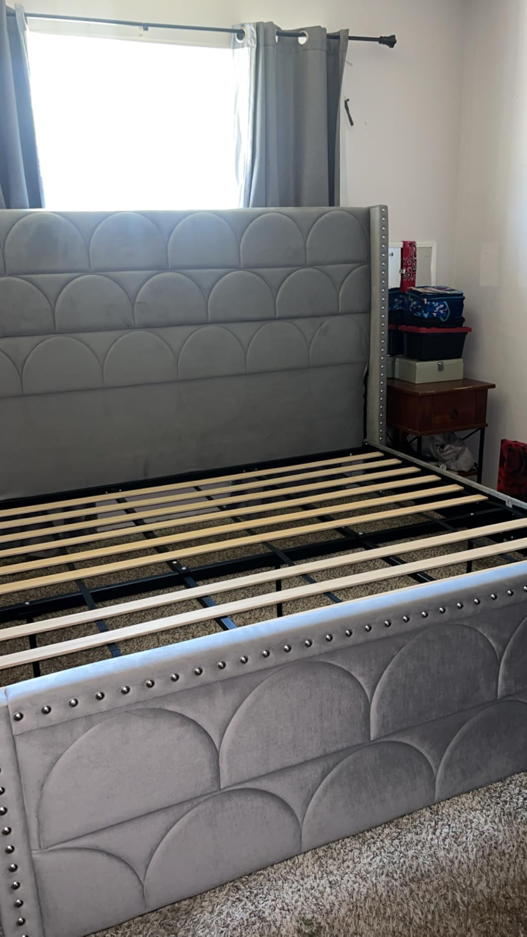 OHOHOLIVE King Size Bed Frame with 56