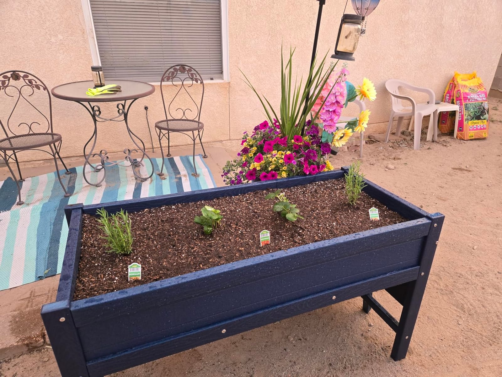 Weatherproof Raised Garden Bed, HDPE Outdoor Elevated Planter Box with Legs, Garden Box, Flower Beds for Patio, Deck, Balcony (Grey) customer photo 1