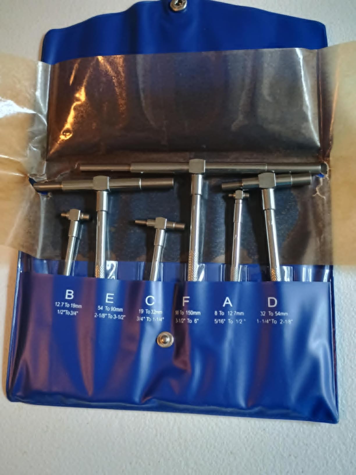 6Pcs T Bore Hole Gauges Set Bulk, 5/16