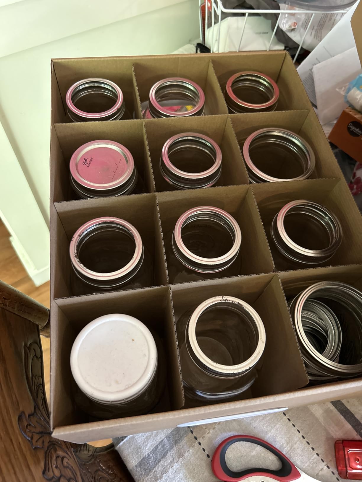 32oz Mason Jar Storage Box with Handles, 5PCS Canning Jar Cardboard Storage customer photo 2