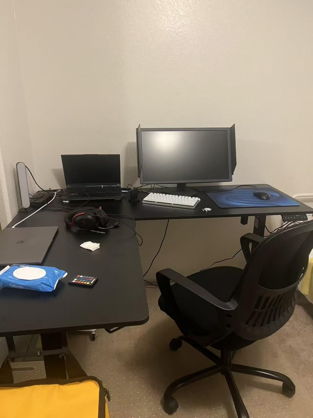 WALKINGDESK 75x61 Inches Reversible L Shaped Standing Desk Height Adjustable with Cup Holder, Electric Corner Computer Workstation for Home Office, Ergonomic Sit Stand up Gaming Desk, Rustic Brown customer photo 1