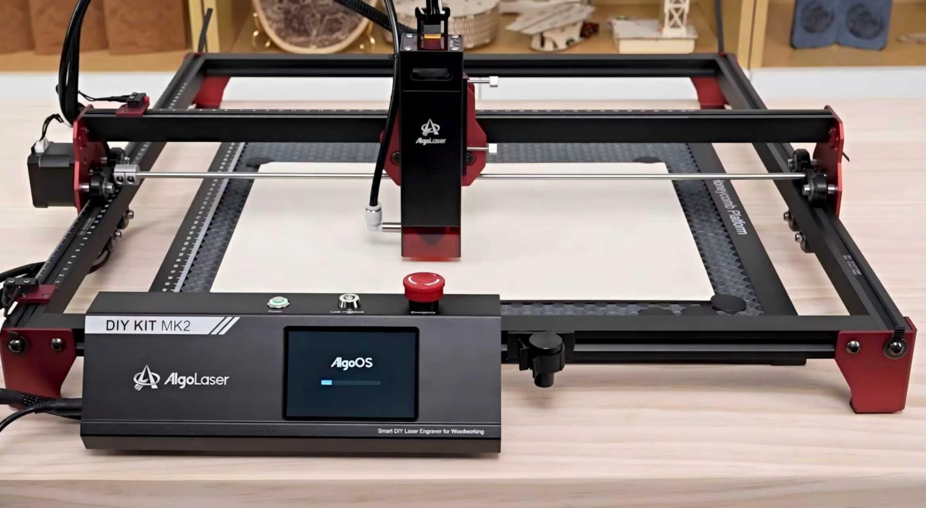 Algolaser 10W Laser Engraver and Cutter with Rotary Roller & Riser Kit | 3.5
