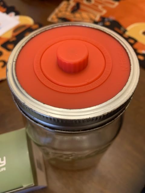 Original Patented Airlock Fermentation Lids for Wide Mouth Mason Jars, Fermenter Caps, Fermentation Kit for Sauerkraut & Pickle Kit, One Way Waterless Airlock Valve - BPA-Free (Jar Not Included) customer photo 2