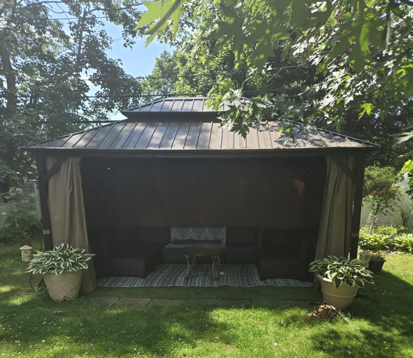 Domi 8'X10' Metal Outdoor Gazebo, Hardtop Gazebos for Patio, Backyard customer photo 2