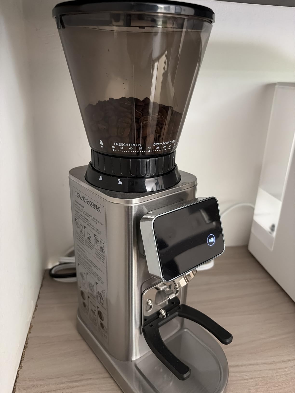 AMZCHEF Burr Coffee Grinder, 48 Settings, Less Static Mess, Metallic Silver customer photo 1