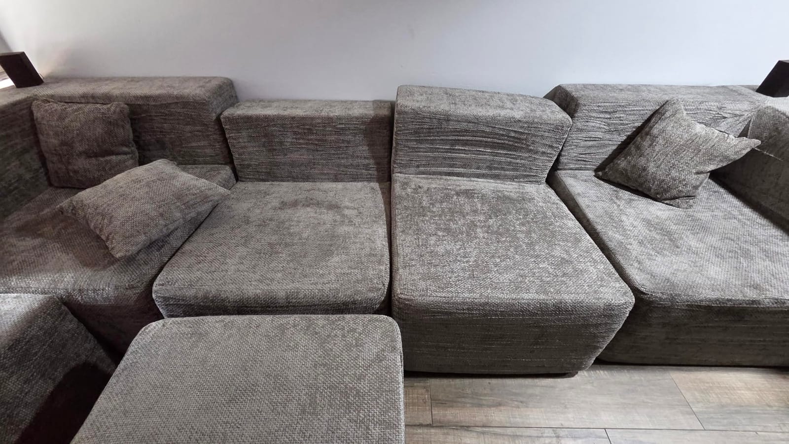 MONVANE Modular Sectional Cloud Couch for Living Room - 130'' 6 Seater Convertible Chenille Couches Set with Ottoman, No Assembly Compression Sofas, Comfy Floor Sofa with Memory Foam, Grey customer photo 2