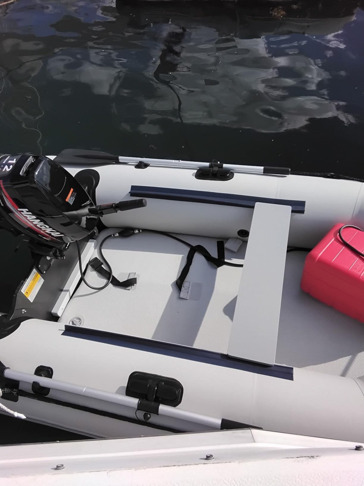 10ft Inflatable Dinghy Boat for Adult with Drop-Stitch Floor 3-4 Person Inflatable Raft with Oars & Carry Bag Heavy-Duty Motor Mount Ready for Fishing Diving Tender or Recreation USCG Approved customer photo 1