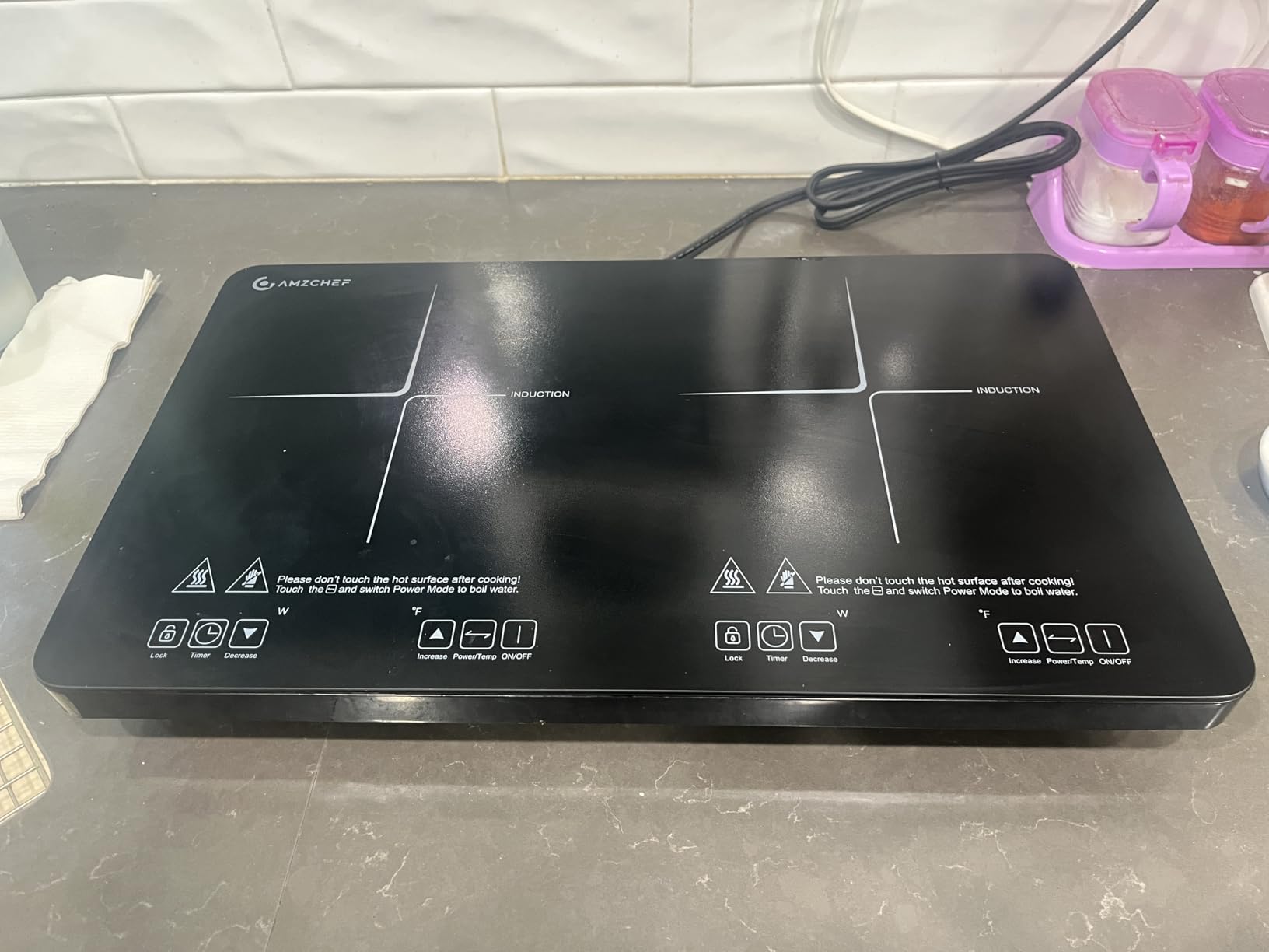 AMZCHEF Double Induction Cooktop, 1800W 2 Burner, ETL Certified customer photo 2