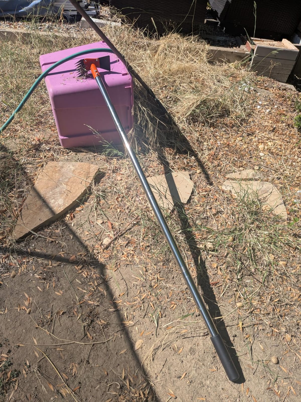 2-in-1 Garden Hoe and Weed Puller Rake 61 Inch Spring Steel Head Adjustable Long Handle Weeding Tool Heavy Duty Sand Texture Finish, Weed Remover for Garden, Yard, Lawn, Driveway customer photo 2
