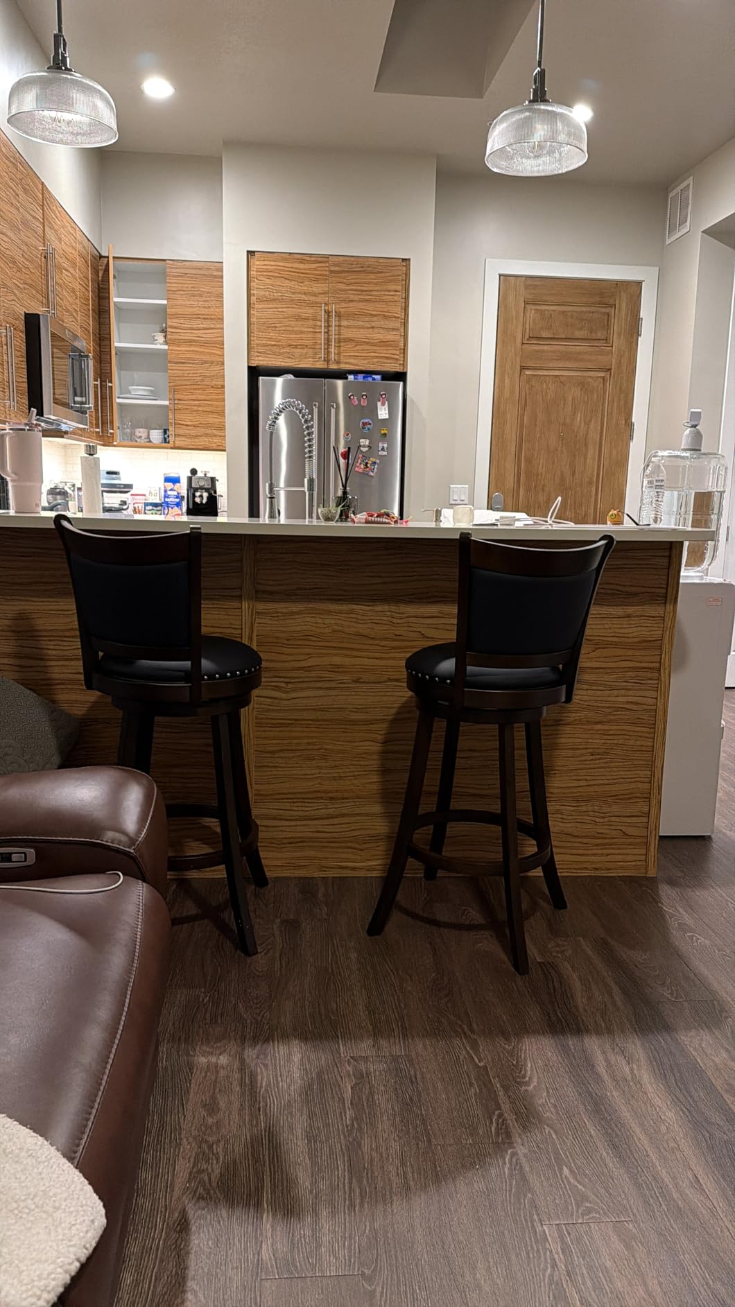 PrimeZone 26 Inch Swivel Counter Height Bar Stools Set of 2, Island Chairs customer photo 2