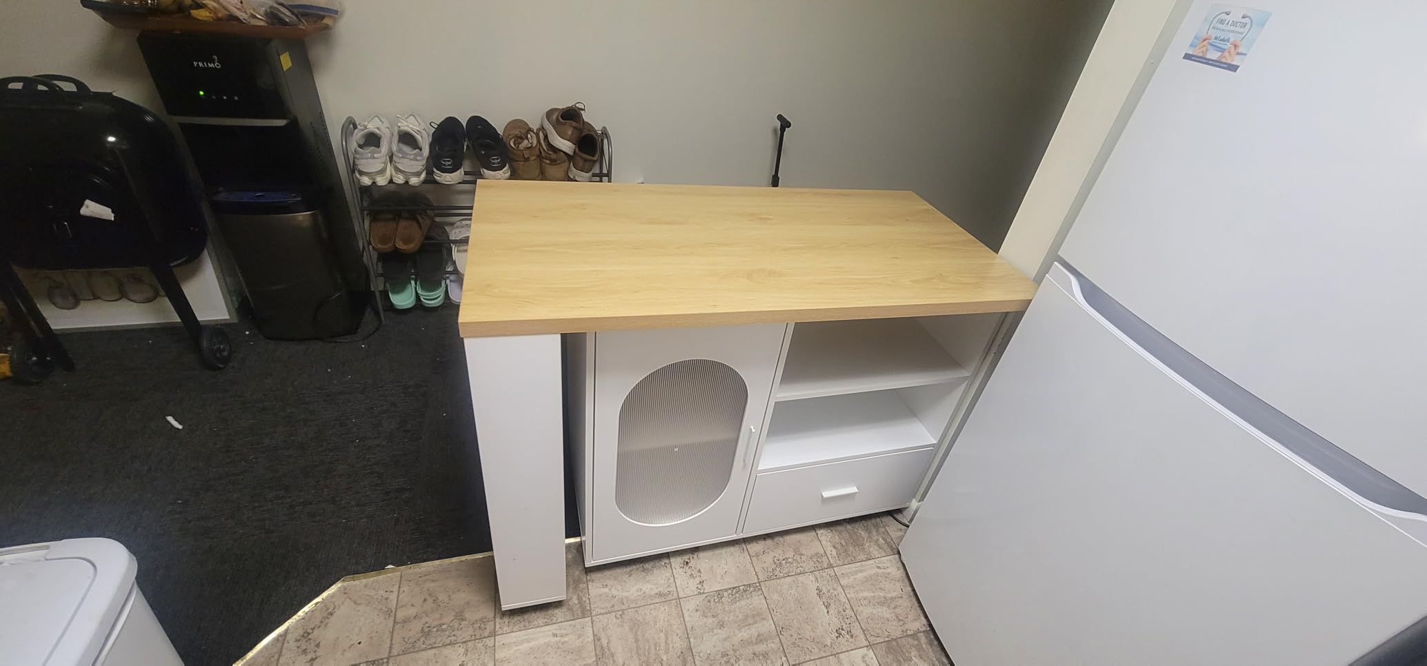 HSH Rolling Kitchen Island with Seating & Storage with Wheels, Rustic Brown | 72
