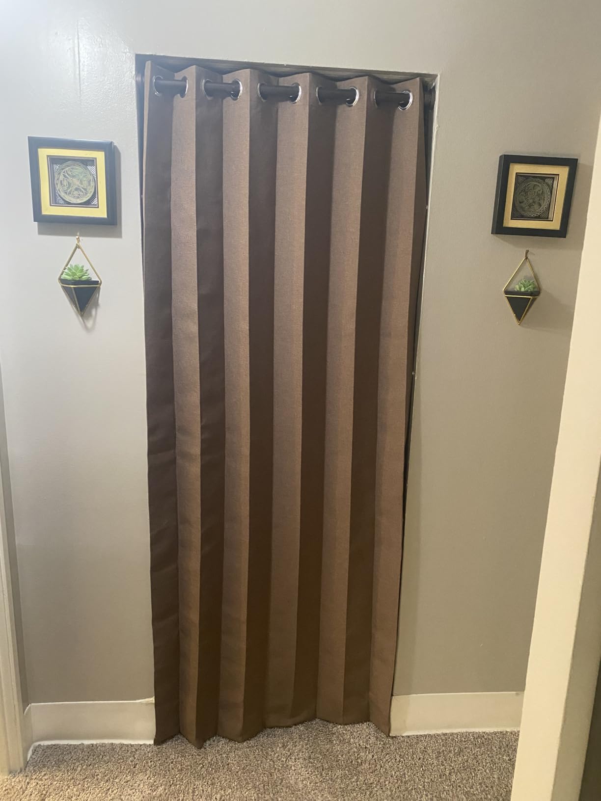 Faux Linen Fabric Vertical Shades for Sliding Doors, 100% Blackout Door Shade for Large Windows, 1 Panel, W100 x L96, White customer photo 1
