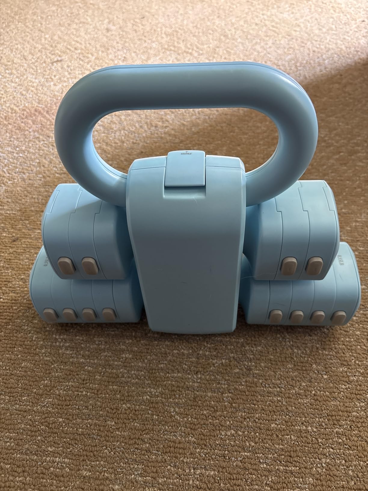Hezeyferg Adjustable Dumbbell Set, 2-in-1 Hand Weights with Kettlebell Form | 4-Level 2.2-5.5lb Each, Dual-Button Locking, for Women Men Beginners Home Gym, Portable & Space-Efficient, Full Body Workout customer photo 2