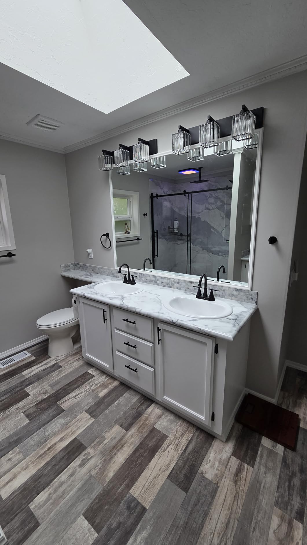 Aipsun Brushed Nickel Vanity Light Bathroom Lighting Fixtures 3 Light Crystal Modern Bathroom Vanity Light (Exclude Bulb) customer photo 2