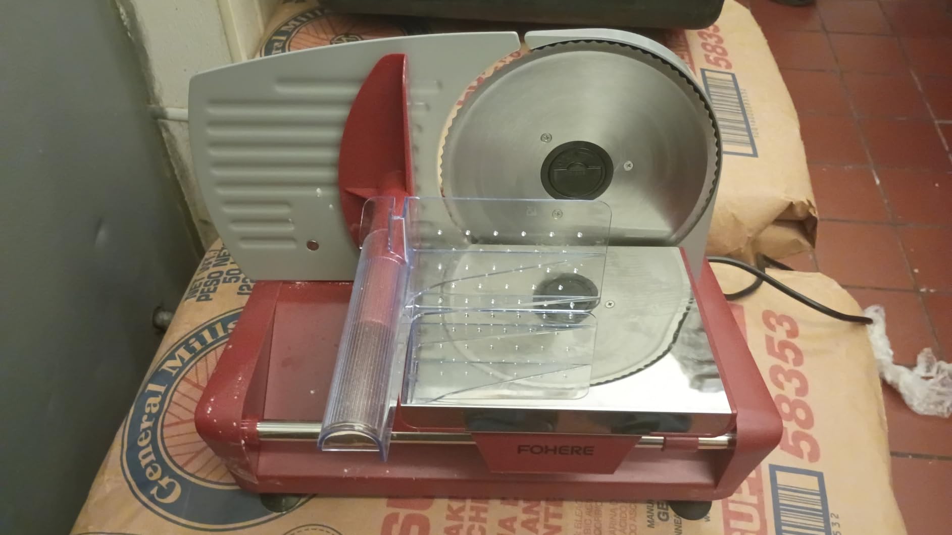 FOHERE 250W Electric Meat Slicer Machine for Home customer photo 1
