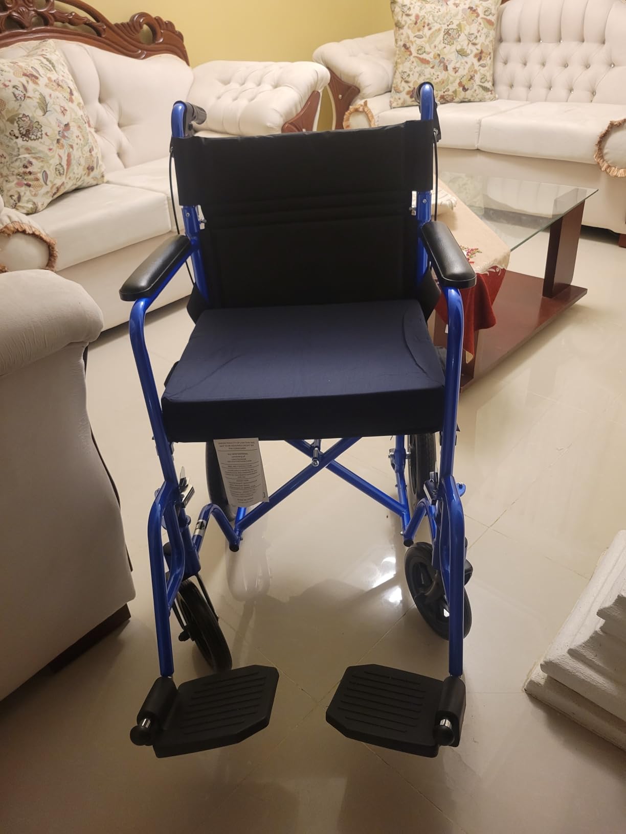 EconoHome Light Weight Wheelchair - Expedition Folding Transport Wheelchairs for Adults with Hand Brakes - Portable Ultra Lightweight Wheel Chair - Fully Assembled, Cover Included - 300 lb Capacity customer photo 2