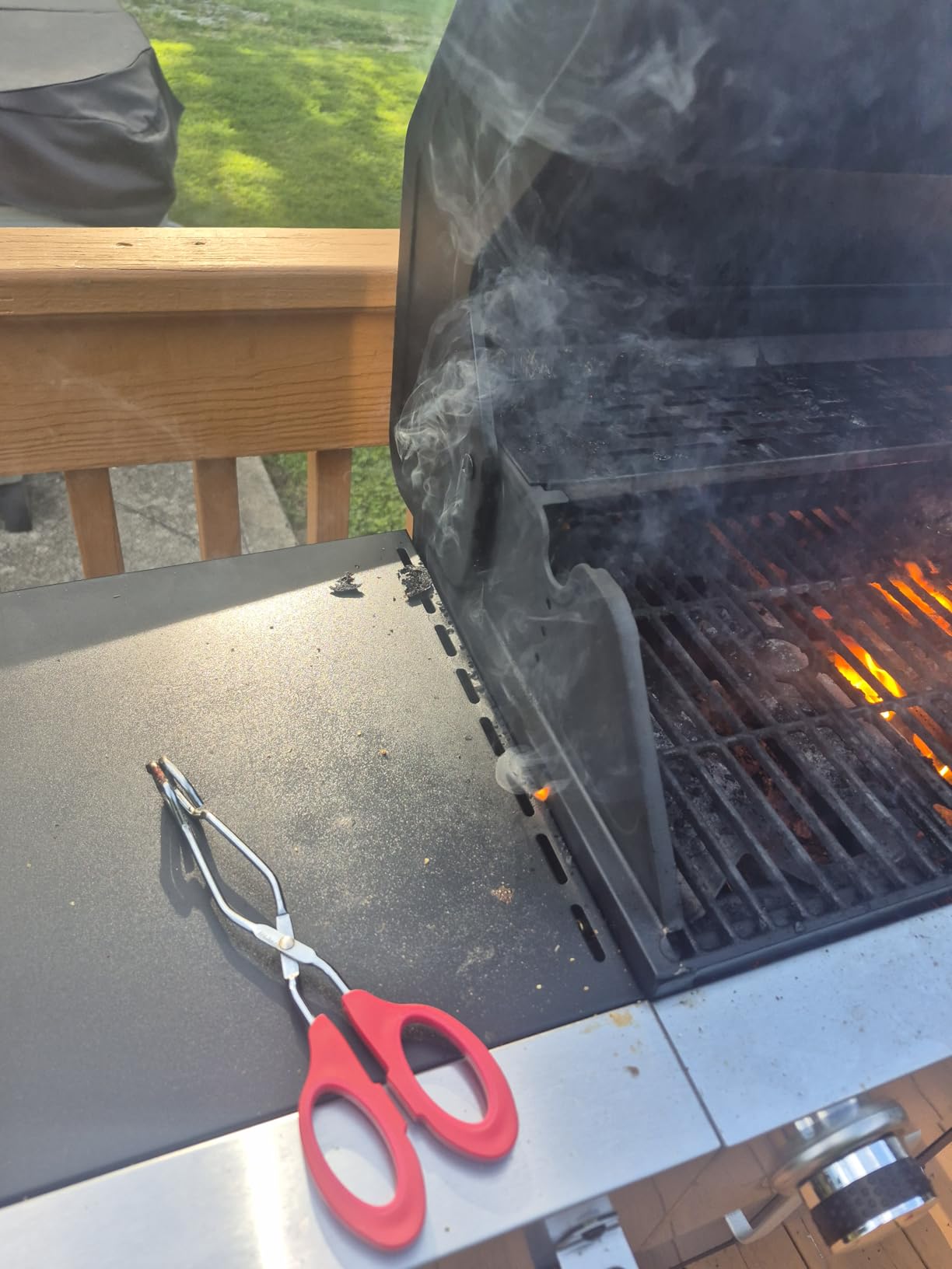 6 Burner Propane Gas Grill with Side Burner, Cast Iron Grates & Griddle Combo, Large Cabinet BBQ with Warming Rack for Backyard Patio, 620 SQ. IN. Cooking Area customer photo 1