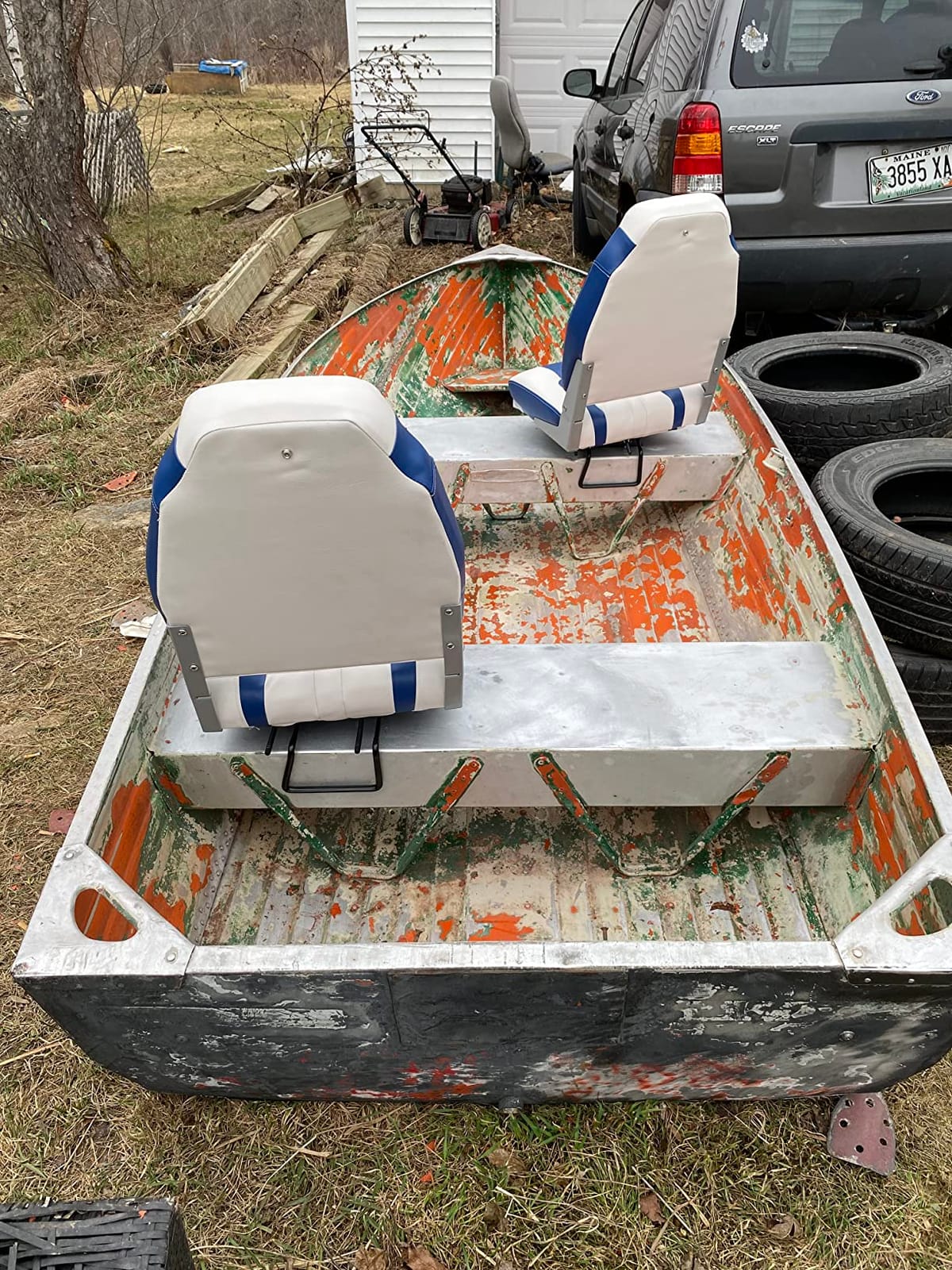 NORTHCAPTAIN S1 Deluxe A Pair of Marine High Back/Low Back Folding Fishing Boat Seat for Fishing, Bass/Jon/Pontoon Boat Chairs, 4 Mounting Screws Included customer photo 2