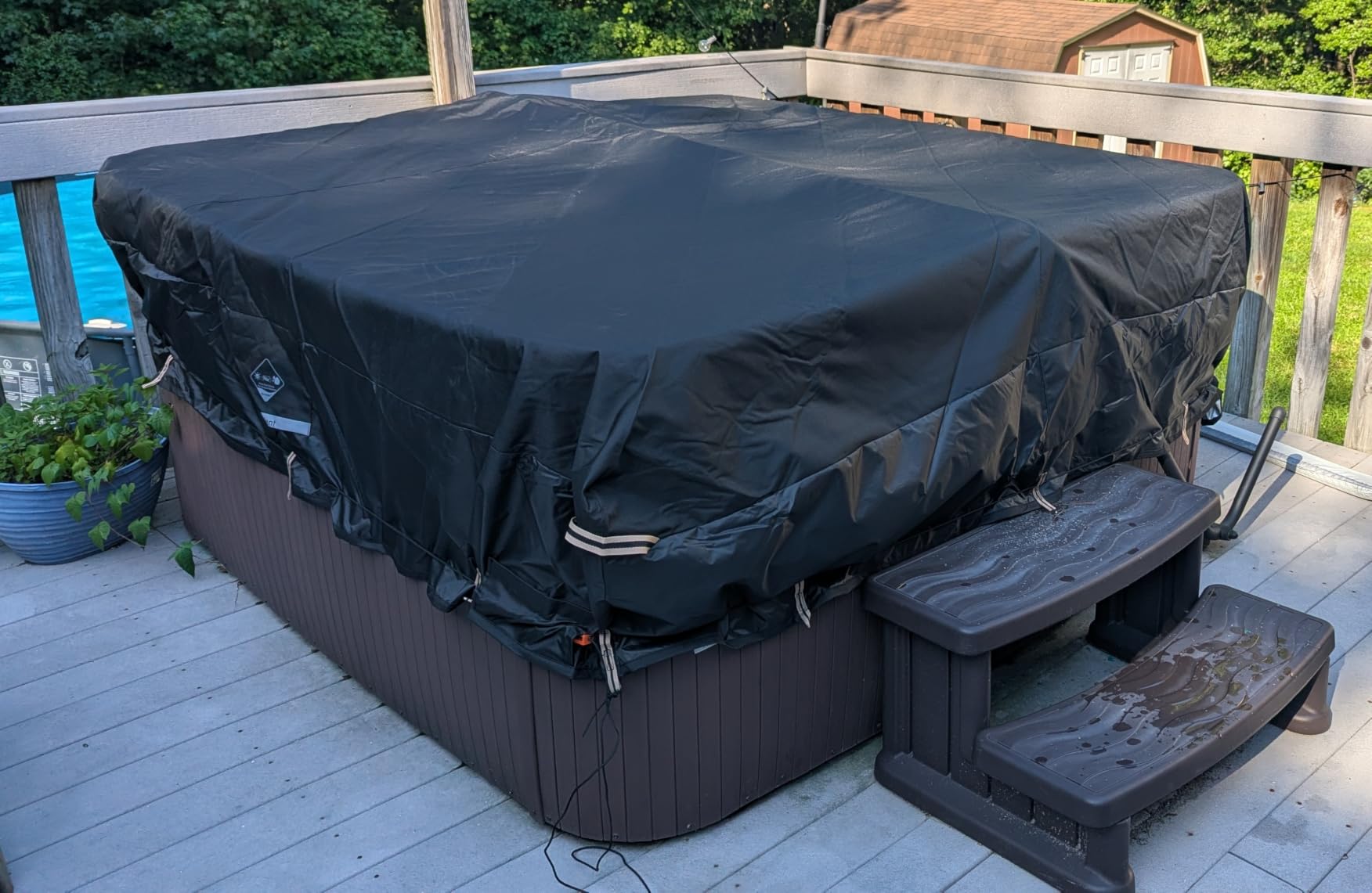 QH.HOME 85x73 Rectangular Hot Tub Cover, 1000D IP65 Waterproof customer photo 1