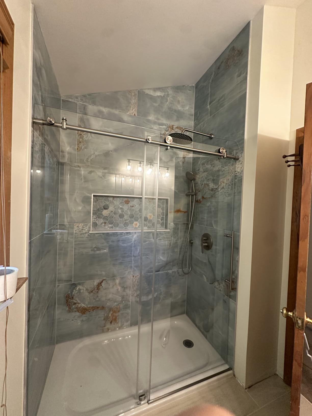 KPUY Frameless Sliding Tub Shower Door 55-60