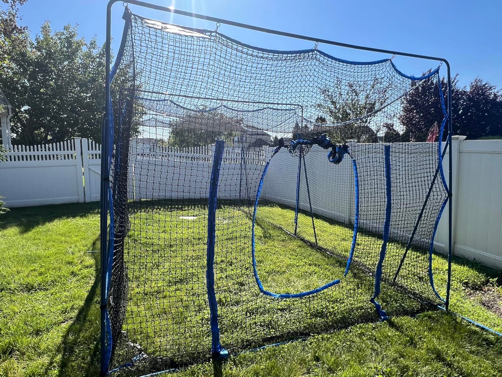 Batting Cage Net with Metal Frame, 20x10x8ft Baseball Softball Practice Net | All-Around Ball Containment, Heavy-Duty Metal Frame, Dual Sided 7-Ply Tear Resistant Net, for Backyard Hitting & Pitching customer photo 2