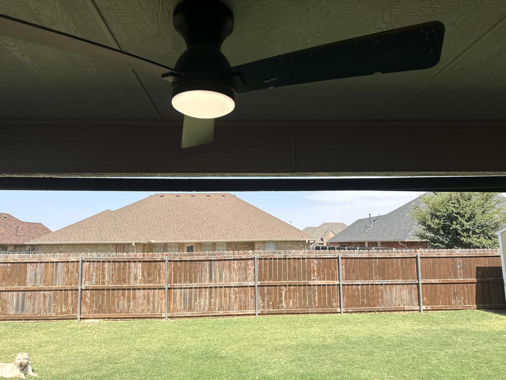 Grey Outdoor Roller Shades 8' W x 8' H, Exterior Cordless Patio Shade Roll up-Down Blinds Spliced Design (Fixed 2 Poles, One-Full Piece Fabric Sunshade) customer photo 1