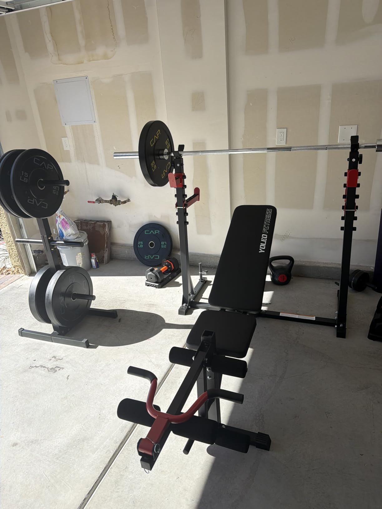 YOLEO Olympic Weight Bench Set, Heavy Duty Bench Press Rack for Home Gym | 47.5