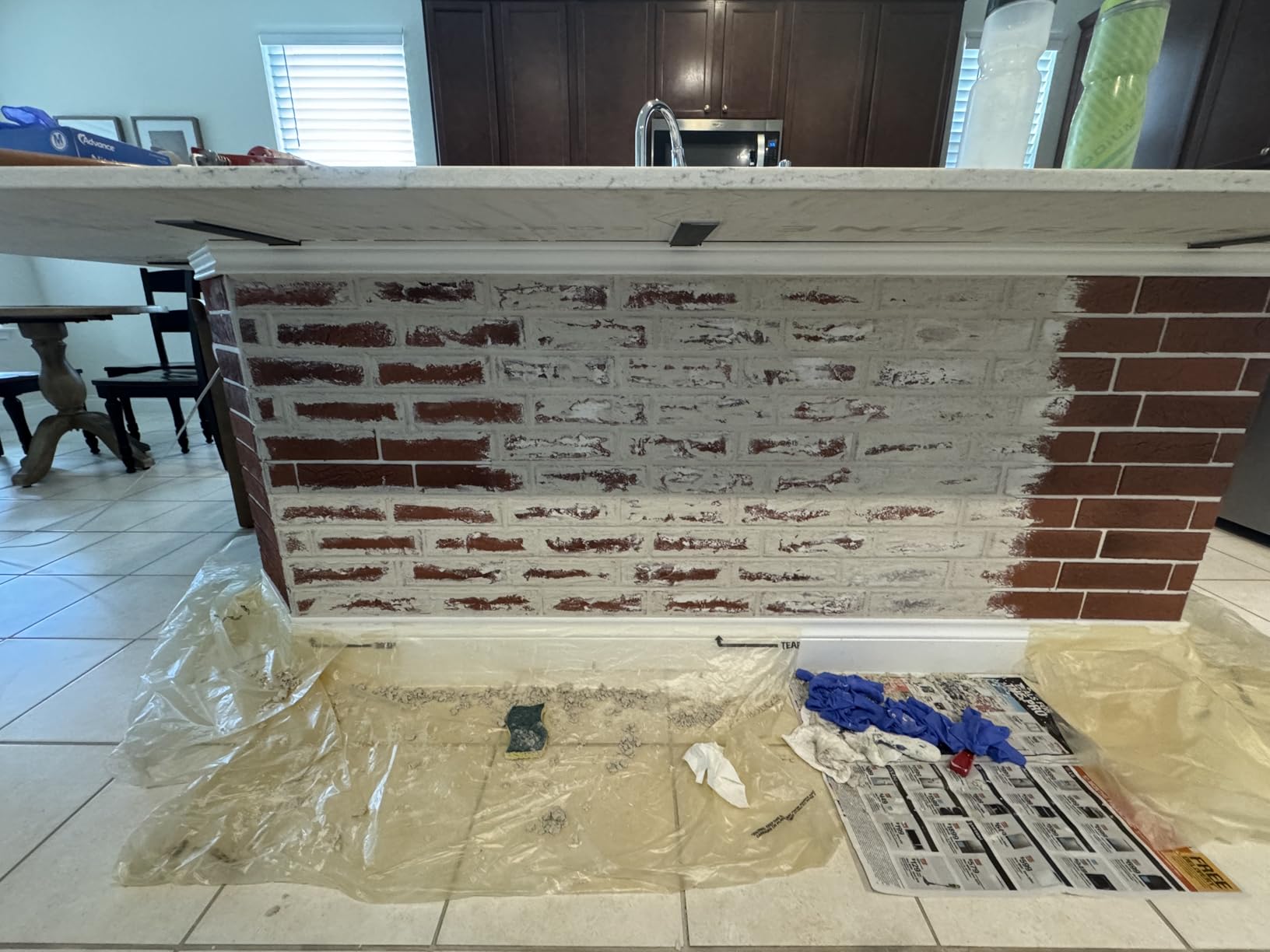 100 Vintage Red Faux Brick Wall Tiles, 3D Thin Brick Veneers for Bedroom, Bathroom, Kitchen, Fireplace and Fence Wall Panels (14.2 sq ft) customer photo 2