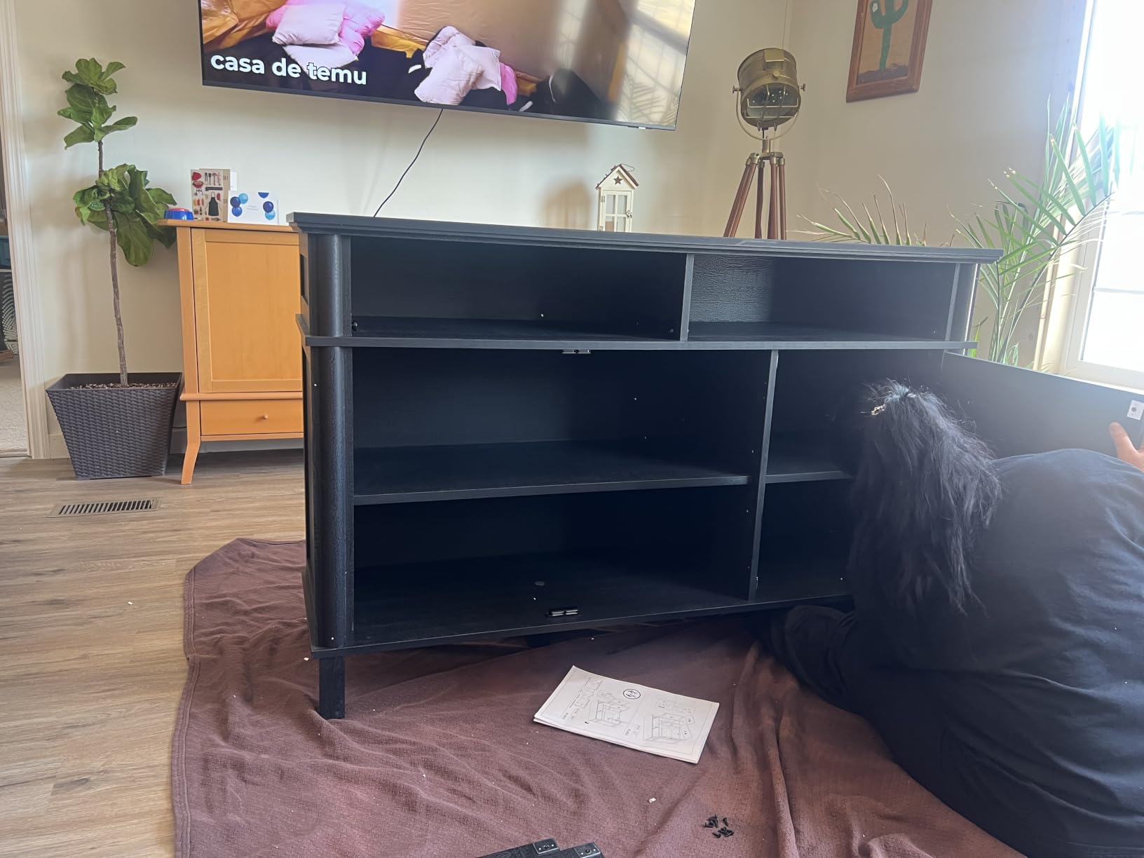 ONBRILL 48 Inch Buffet Cabinet with Storage, Brown customer photo 2