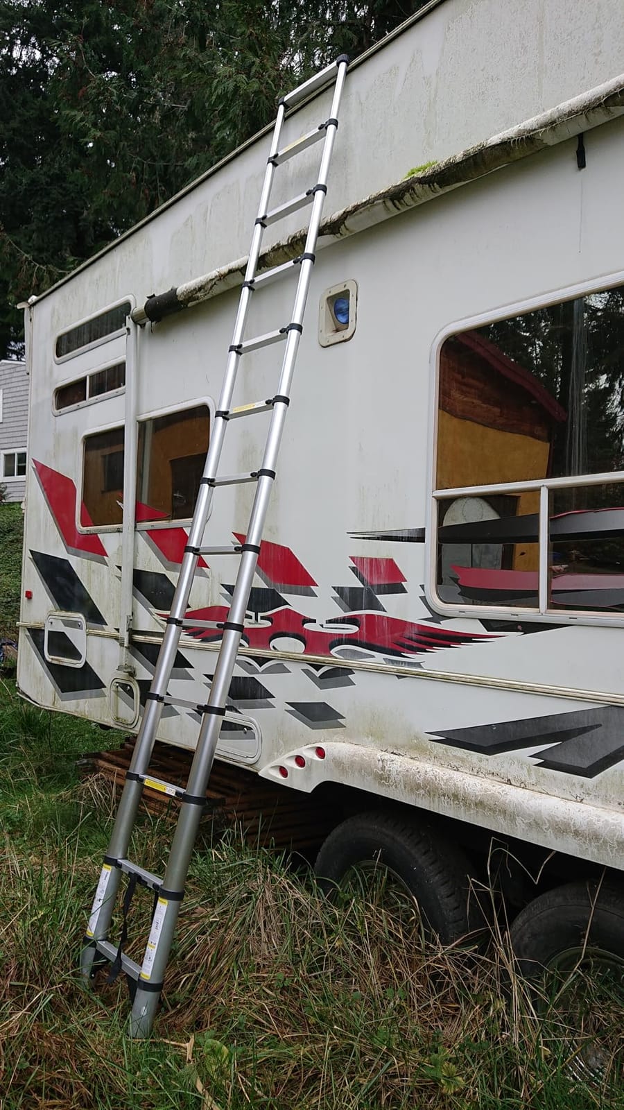 12.5 FT Aluminum Telescoping Ladder, Portable Collapsible Extension Ladder, 330lbs Load Capacity customer photo 2