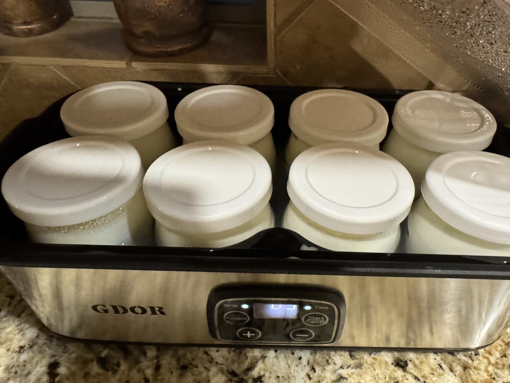 GDOR Yogurt Maker Machine with Temperature Control, 48H Timer Digital Greek Yogurt Machine with 8×6oz BPA-Free Glass Jars, Stainless Steel customer photo 1