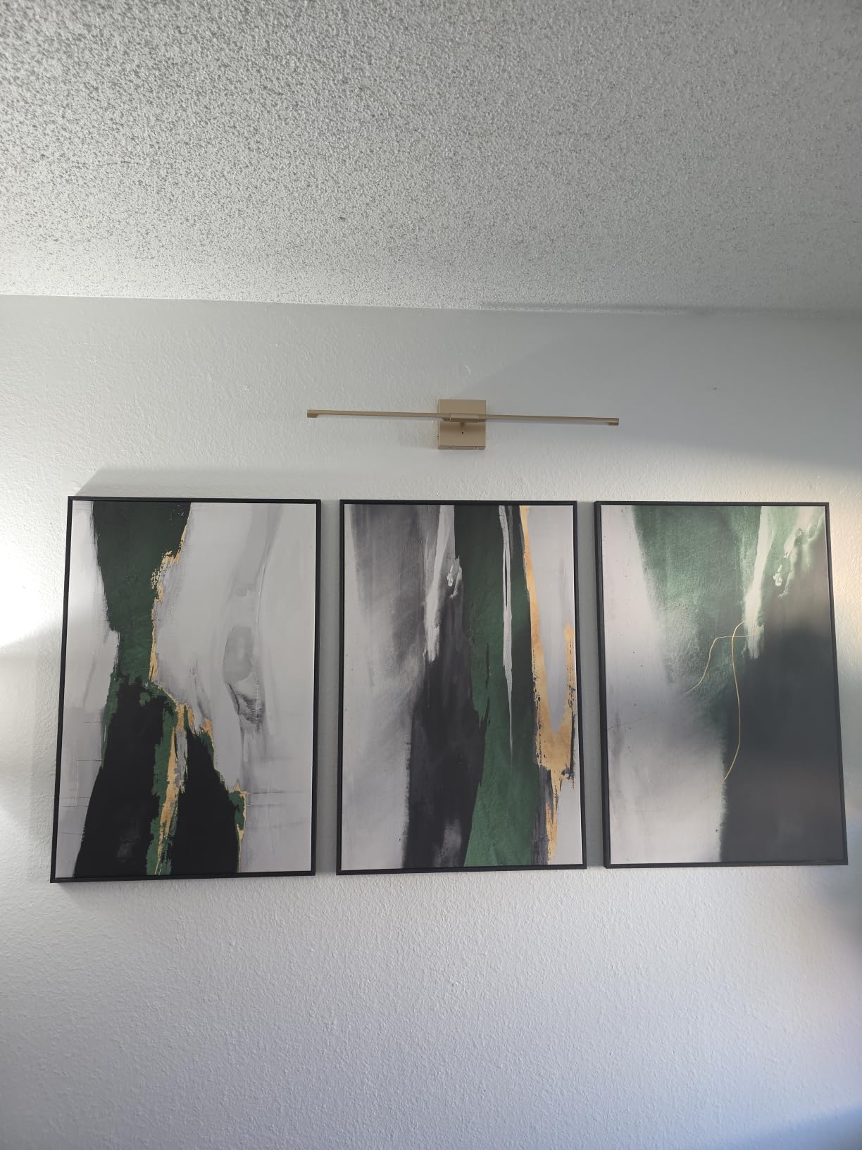 Large Framed Sage Green Abstract Wall Art for Living Room, 3 Piece 24x36 In | Minimalist geometric pictures, Canvas prints, Modern paintings, Artwork for walls, Wall decor for hallway dining room bedroom customer photo 1