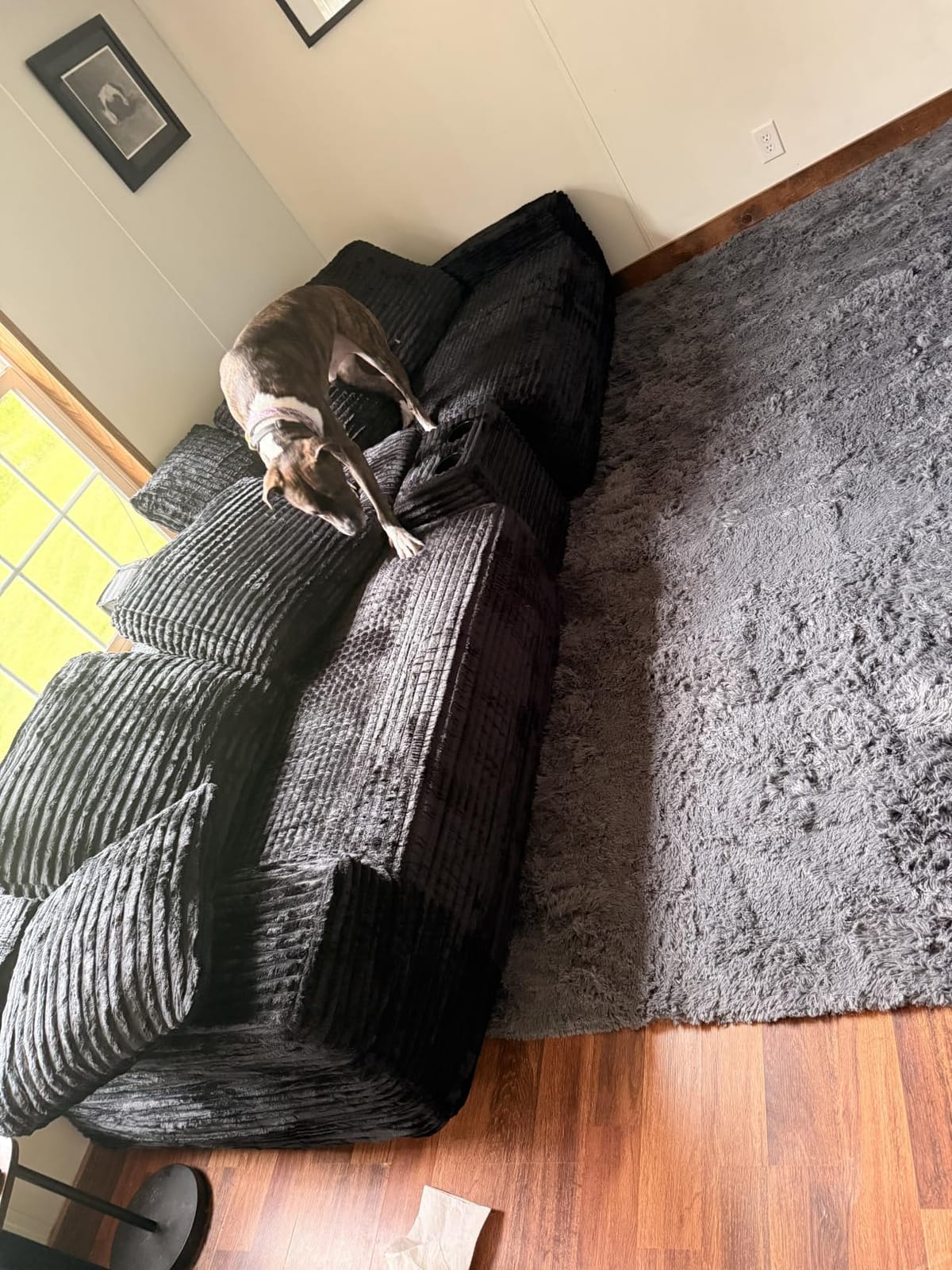ivoros 150 Inch Modular Sectional Sofa Couch, Oversized Modern Cloud Couch for Living Room, U Shape Couches with 2 Ottomans, USB Ports and Cup Holders, Black Corduroy Boneless Sofas, Sofa in a Box customer photo 1