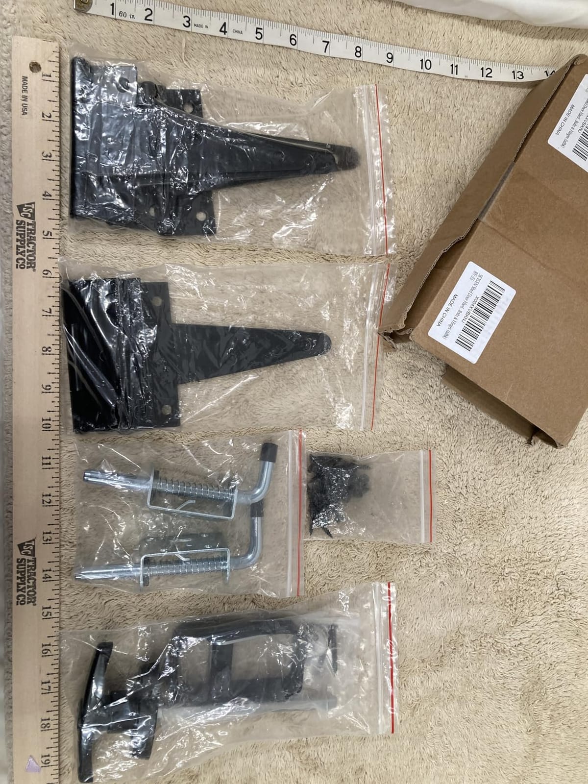 SKYSEN Shed Door Hardware Kit, Complete Set with T-Handle Lock, Barrel Bolts & Hinges.(sdhk) customer photo 2