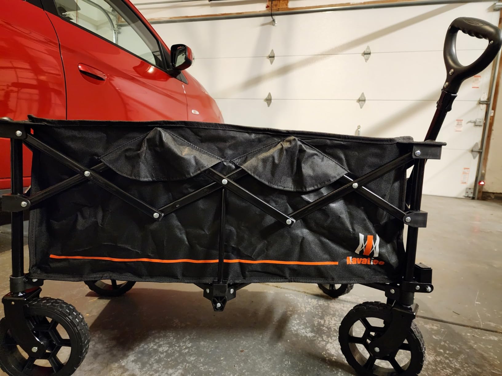 Navatiee 500Lbs Double Decker Wagon, 400L Large Capacity Heavy Duty Beach Cart with 9