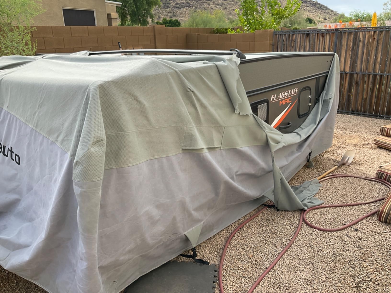 Umbrauto RV Cover for 30-33ft Travel Trailer: Lightweight, Waterproof Camper Cover for Toy Hauler, Winter Campsite, with Gutter Covers, Tongne Jack Covers, Windproof Straps customer photo 1