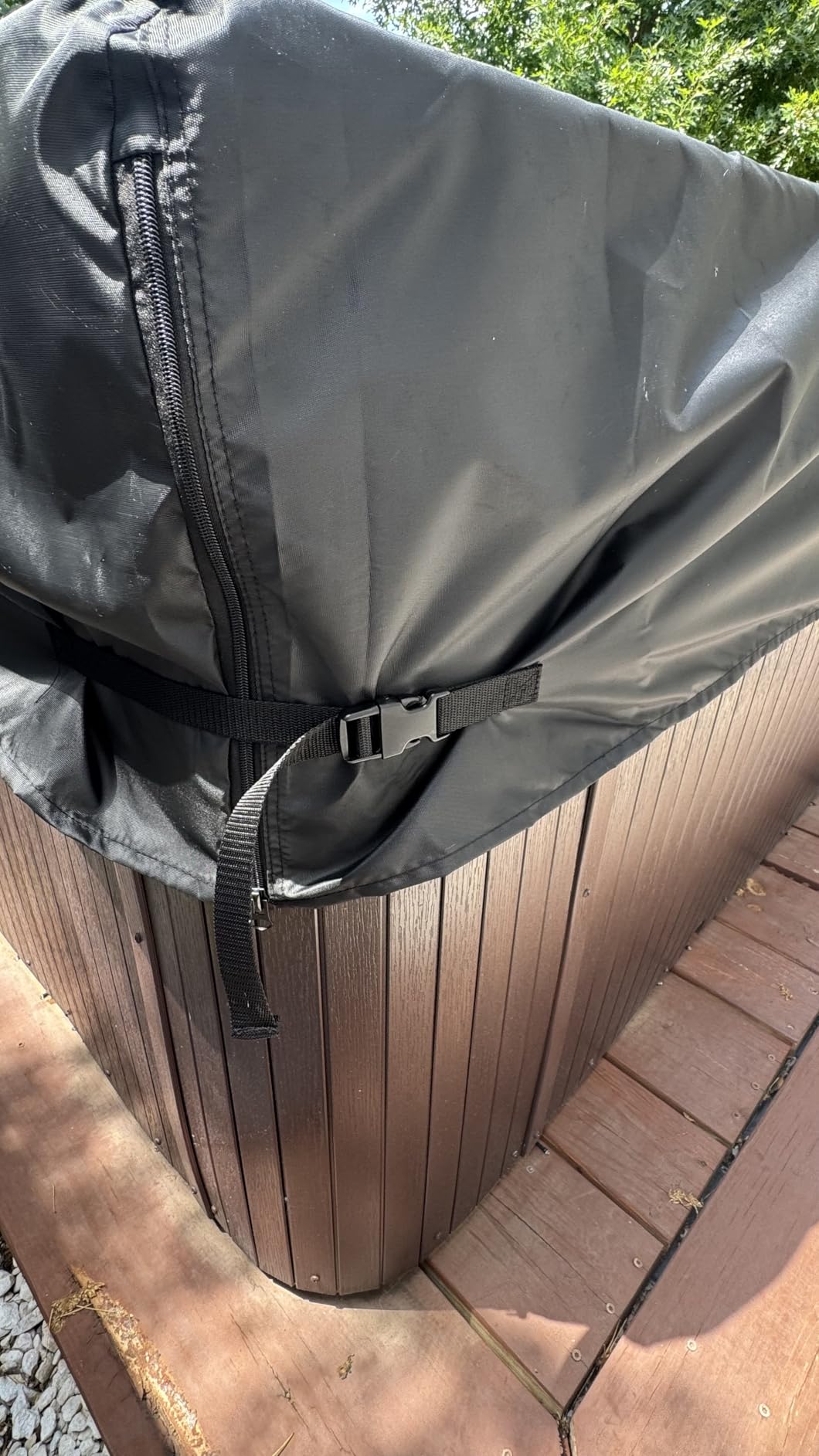 QH.HOME Waterproof Hot Tub Cover 85 x 63 with Ratchet Tie-Down System customer photo 2
