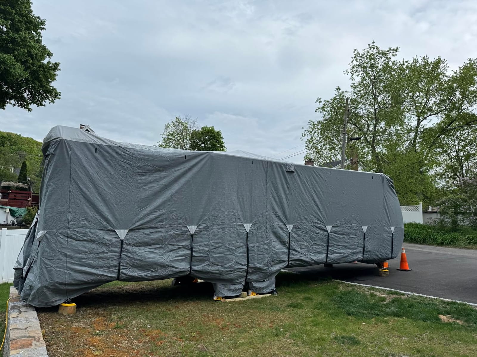KING BIRD Standard RV Cover, Fits 33-37ft 5th Wheel Campers | Heavy Duty Snow Protection, with Adhesive Repair Patches, Windproof Straps & Tire covers customer photo 1