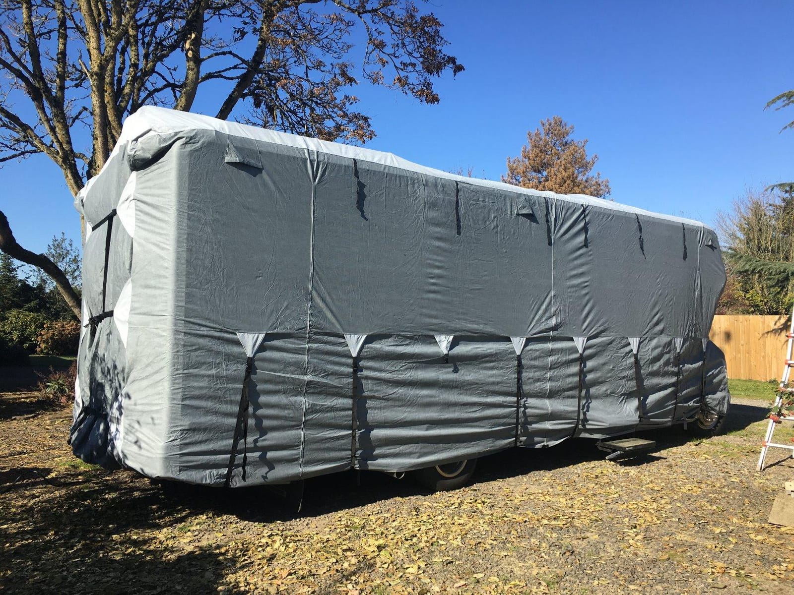 KING BIRD Standard RV Cover, Fits 33-37ft 5th Wheel Campers | Heavy Duty Snow Protection, with Adhesive Repair Patches, Windproof Straps & Tire covers customer photo 2
