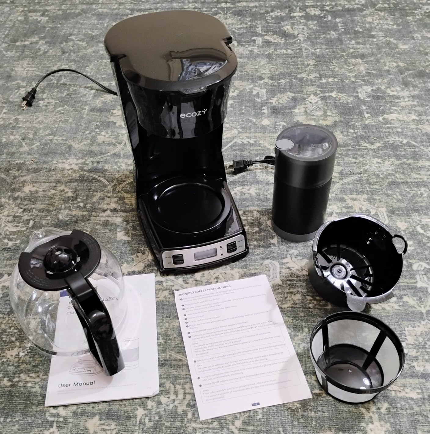 ecozy 12-Cup Drip Coffee Maker with Electric Coffee Grinder Combos customer photo 2