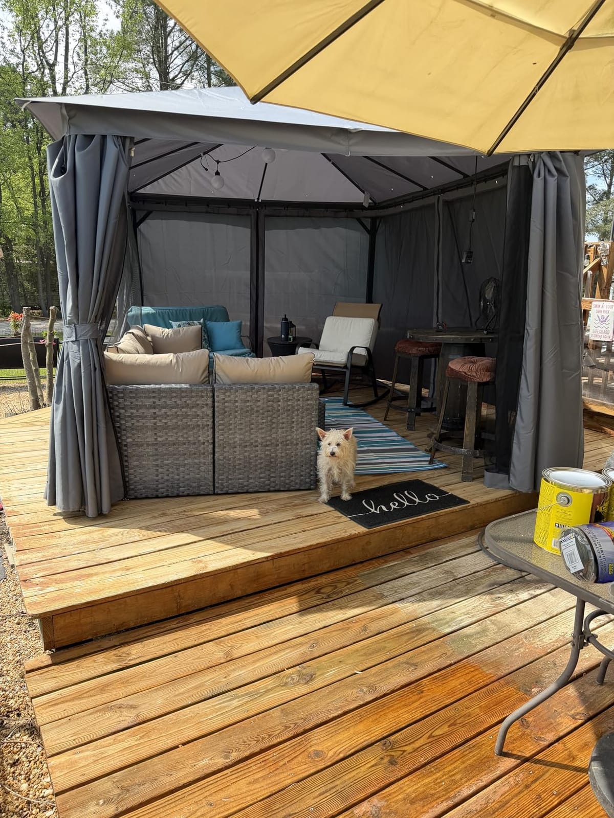 Outsunny 10' x 10' Outdoor Patio Gazebo with Double Roof, Khaki customer photo 1